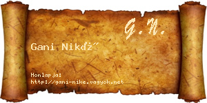 Gani Niké névjegykártya